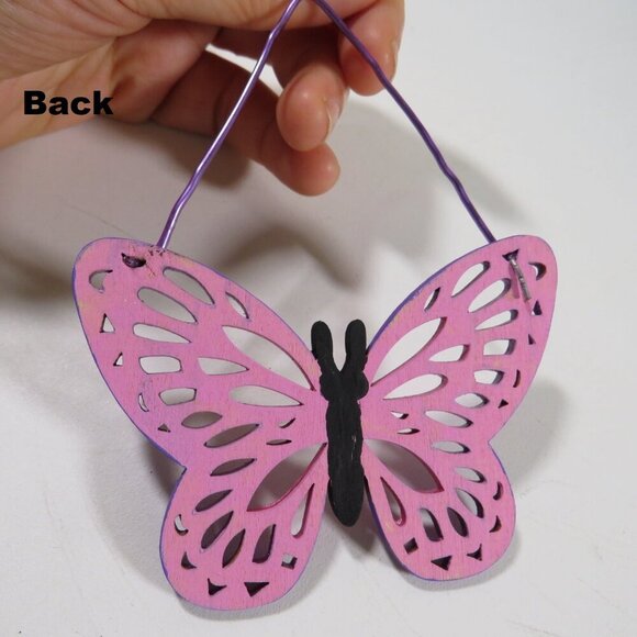 Butterfly Laser Cut Wooden Ornament Hangs - Picture 3 of 6